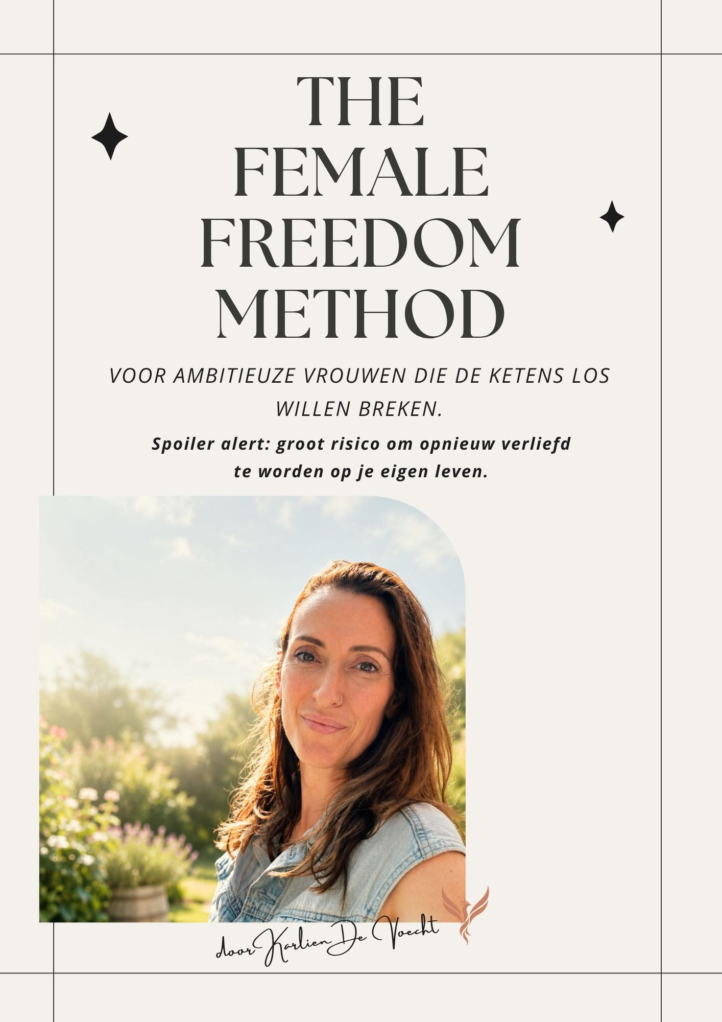 Cover van The Female Freedom Method, een gratis gids en workbook van Virtuel Studio voor ambitieuze vrouwen die willen loskomen Cover van The Female Freedom Method, een gratis gids en workbook van Virtuel Studio voor ambitieuze vrouwen die willen loskomen uit twijfel, uitstel en altijd-maar-doorgaan.